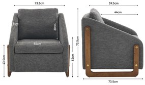 Scaun modern de accent pentru living, Gri | Aosom Romania