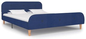 vidaXL Cadru de pat, albastru, 140 x 200 cm, material textil