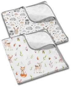 Set 2 aleze impermeabile refolosibile din bumbac 78x60 cm Kidizi Forest Friends Joy