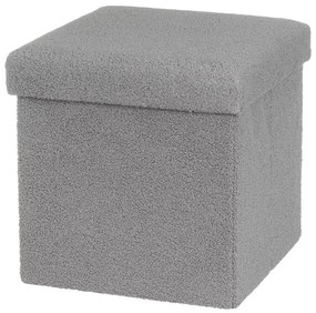 Taburet gri cu tapițerie din țesătură bouclé Folding – Casa Selección