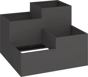 vidaXL Vază pentru Grădină Negru 100 x 100 x 60 cm Oțel