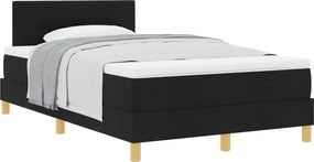 vidaXL Pat cu arcuri cu saltea Negru 120 x 190 cm țesătură