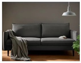 Canapea gri închis cu tapițerie din catifea 203 cm Juli – Ropez