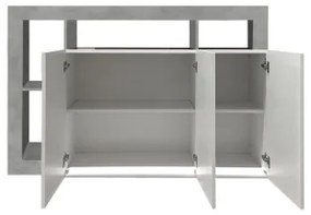 Comodă LENOR alb/gri beton