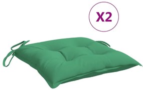 Perne de scaun, 2 buc., verde, 40 x 40 x 7 cm, textil 2, Verde, 40 x 40 x 7 cm