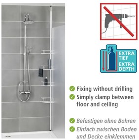 Raft pentru baie alb de colț telescopic din oțel inoxidabil Dolcedo – Wenko