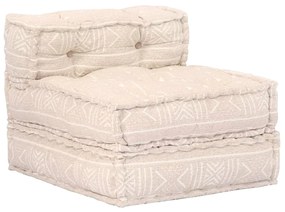 Canapea puf modulara cu 3 locuri, bej, material textil Bej, Canapea cu 3 locuri cu spatar si cotiera