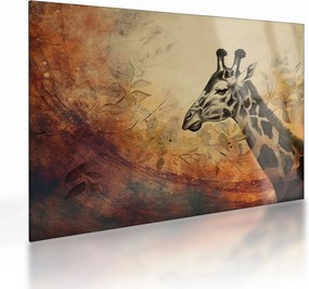 Tablou pe sticlă - Girafă, pictură (70x50 cm)