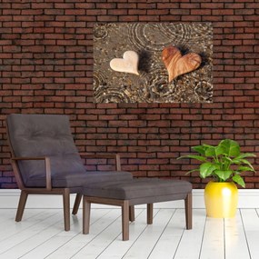 Tablou - Inimile din lemn (90x60 cm)