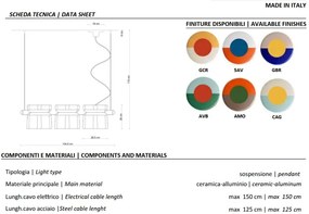 Lustra suspendata din ceramica design italian Yakitori