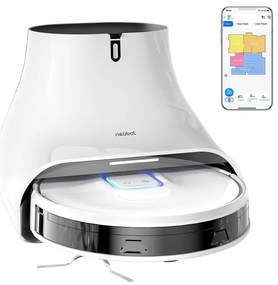 Robot aspirator Neabot NoMo Q11, Li-ion 5200 mAh, Wi-Fi, 50W, 4000 Pa, 2.5 l, Curatare uscata / umeda, Filtru HEPA lavabil, Autogolire, Alb / Negru