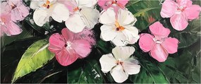 Tablou - Flori roz și albe (120x50 cm)