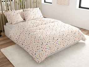Lenjerie de pat din bumbac DOTHEARTS POLY crem Dimensiune lenjerie de pat: 70 x 90 cm | 140 x 220 cm
