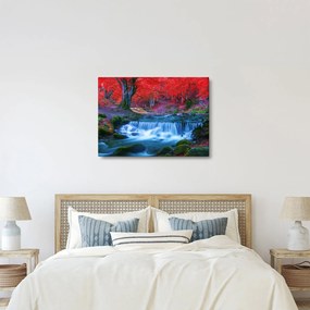 Tablou - Cascada în pădurea roșie (70x50 cm)