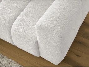 Colțar alb extensibil/cu spațiu de depozitare cu tapițerie din țesătură bouclé (cu colț pe partea stângă/cu șezlong) Roxelane – Bobochic Paris