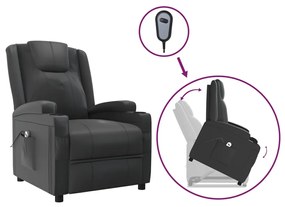 289750 vidaXL Fotoliu cu ridicare, negru, piele ecologică