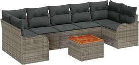 vidaXL Set de canapele pentru grădină 8 pcs Gri poliratan
