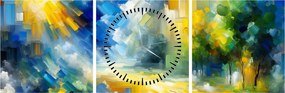 Tablou - Zi însorită abstractă (cu ceas) (90x30 cm)