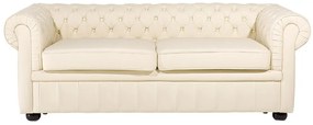 Canapea 3 locuri din piele Chichester (crem) . 1008703