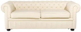 Canapea 3 locuri din piele Chichester (crem) . 1008703