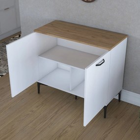 Comodă Jette 90 (nuc + alb). 1127420
