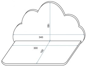 Rafturi de perete WHITE CLOUD 3buc Rea