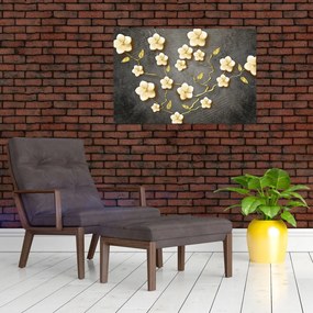 Tablou - Arbust auriu pe fundal negru (90x60 cm)