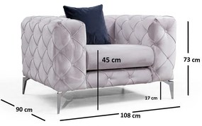 Fotoliu gri deschis Como – Artie