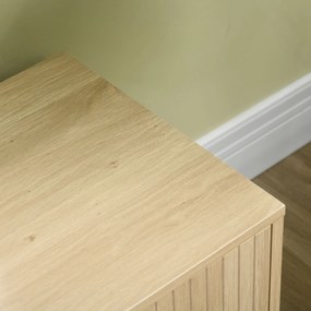 HOMCOM Mobilier banc TV, banc TV până la 65 de inci, 3 dulapuri, 2 orificii pentru cabluri, cu rafturi reglabile - dim. 150L x 40D x 51H cm | Aosom Romania