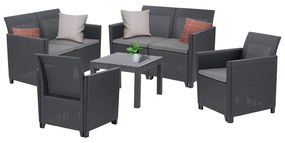 Set de mobilier de grădină Claire VI cu 6 locuri și masă Orlando, grafit