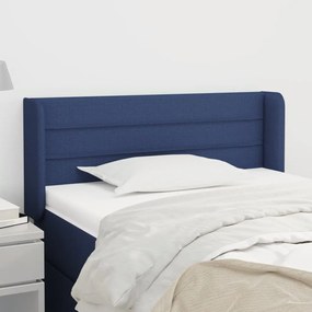 3118888 vidaXL Tăblie de pat cu aripioare albastru 83x16x78/88 cm textil