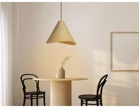 Lustră suspendată pe cablu din lemn masiv, Ø 45 cm, 1xE27/60W/230V, stejar/hevea