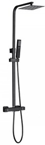 Set de duș Mazama Black cu baterie termostatică
