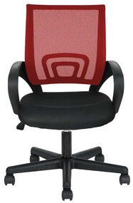 Scaun de birou rotativ cu cotiere-rosu