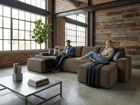 Reducere Set mobilier maro inchis tip U SMART COSARO 295x140 cm II. calitate