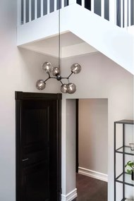 Halo Design 738823 - Lustra ATOM suspendată pe cablu, 6xG9/28W/230V, Ø 57 cm, negru/k. negru