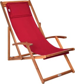 Șezlong de grădină SIENA, 65x87x102cm, roșu Casaria