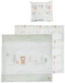 Lenjerie de pat pentru copii verde-deschis din bumbac pentru pătuț 80x80 cm Woodland Buddies – Roba