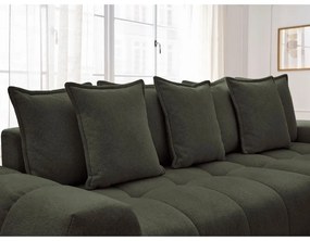 Colțar verde extensibil/cu spațiu de depozitare cu tapițerie din chenille (cu colț pe partea dreaptă/cu șezlong) Everest – Bobochic Paris