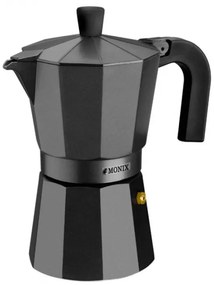 Espressor aragaz Monix Vitro, aluminiu, negru, 3 portii