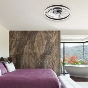 LED Plafonieră cu ventilator APOLLO LED/38W/230V negru + DO