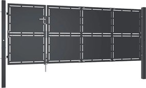 vidaXL Poartă de grădină din oțel 350x125 cm antracit