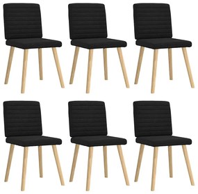 vidaXL Scaune de sufragerie 6 buc. negru material textil