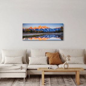 Tablou cu vârfuri de munți înzăpezăți (120x50 cm)