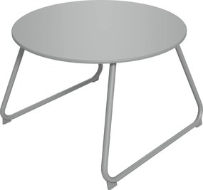 Outsunny Masă de cafea de grădină rotundă, masă de cafea de exterioare, Ø60 cm, picioare reglabile antiderapante, metal epoxidic, gri | Aosom Romania