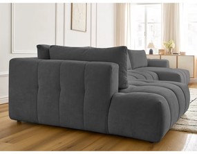 Colțar gri închis extensibil/cu spațiu de depozitare (cu colț pe partea stângă/în formă de "U") Fuji – Bobochic Paris