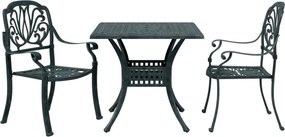 vidaXL Set bistro din 3 piese, cadru din aluminiu, Verde