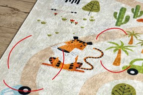 BAMBINO 1165 covor lavabil Grădină zoologică pentru copii anti-alunecare bej - SECUNDAR-COTATI PRODUSUL