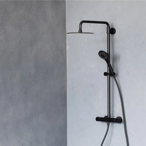Coloana de dus cu baterie termostatata Rubineta Olo+Thermo finisaj negru mat