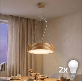 Brilagi - Lustra LED pe cablu CARVALHO MODERN 2xE27/60W/230V stejar Ø 37,5 cm